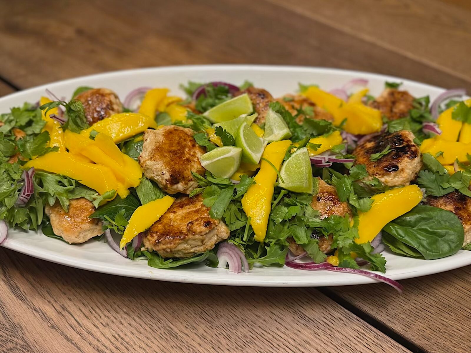 Thai chicken rissole salad