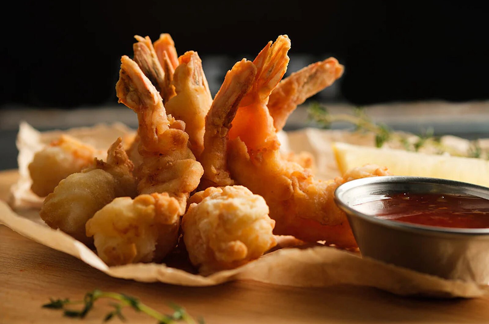 Prosecco-battered Prawns