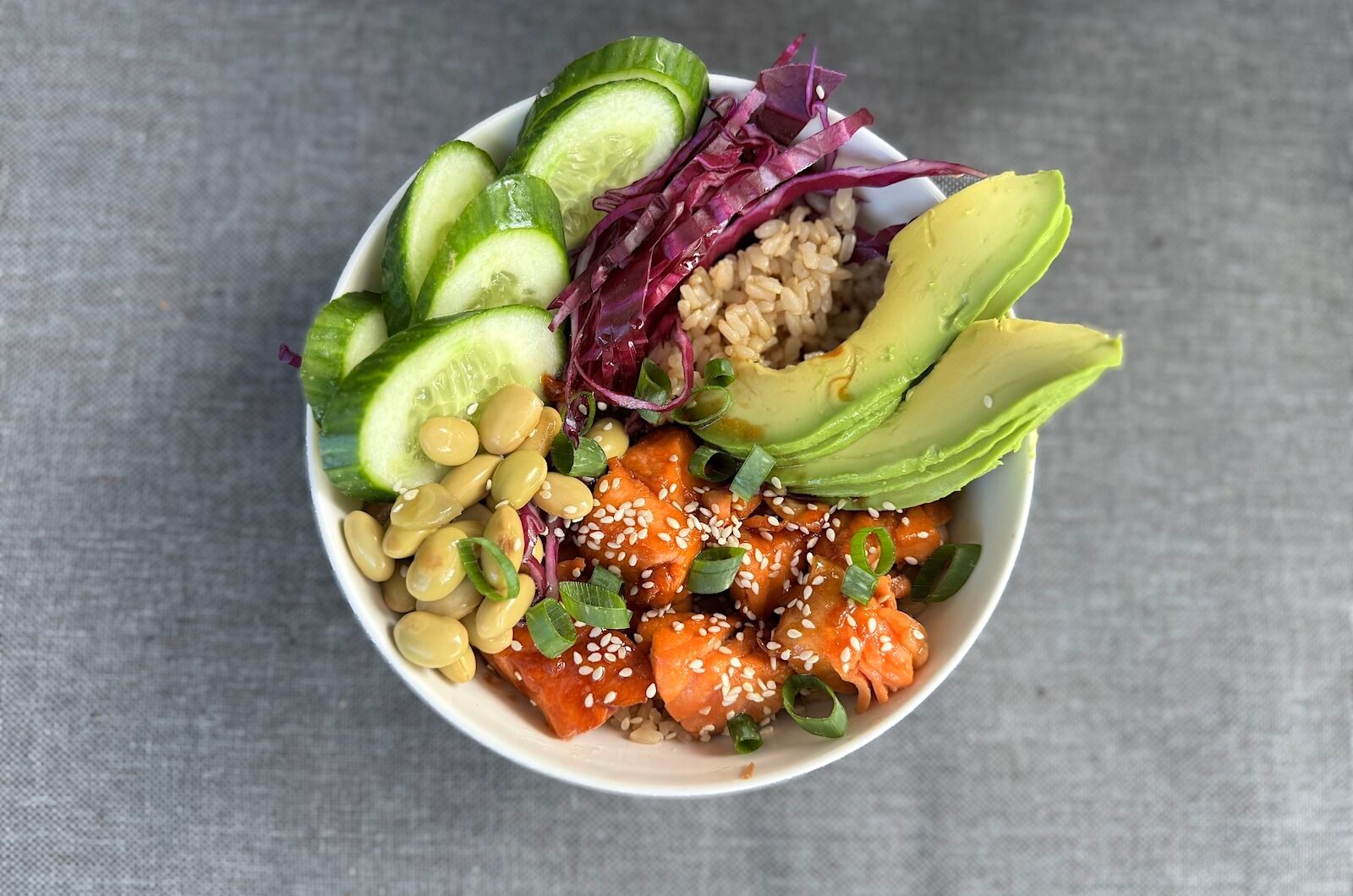 Teriyaki Salmon Poke Bowl