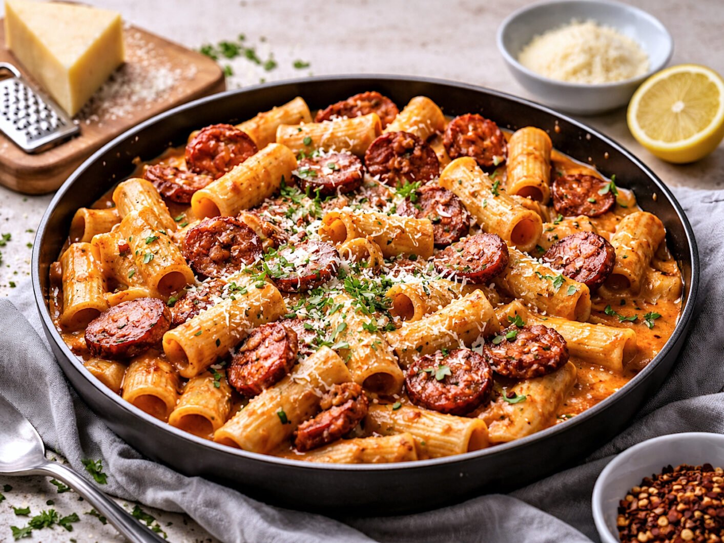 creamy chorizo pasta